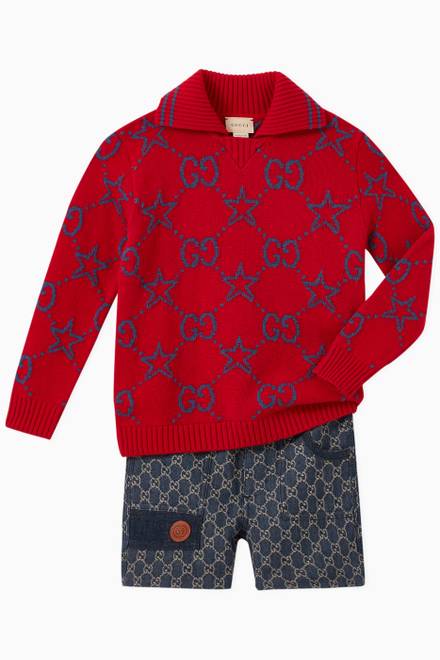 hover state of GG Stars Polo Knitwear in Wool 