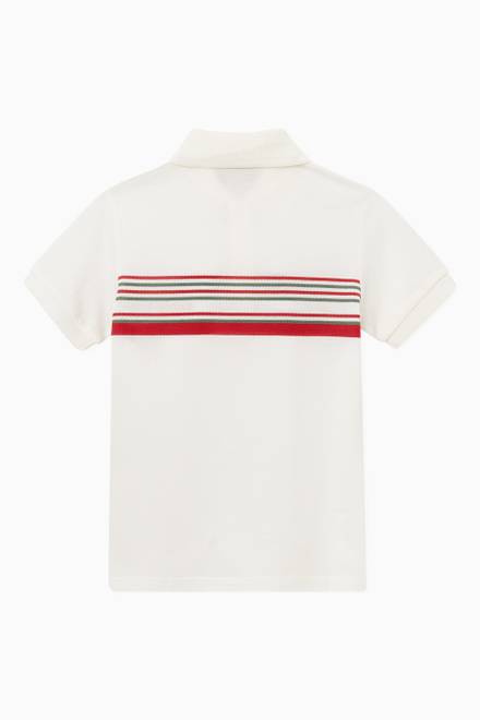 hover state of Striped Polo Shirt in Cotton Pique