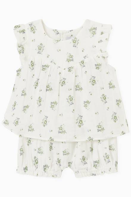 hover state of Floral Top in Organic Cotton 