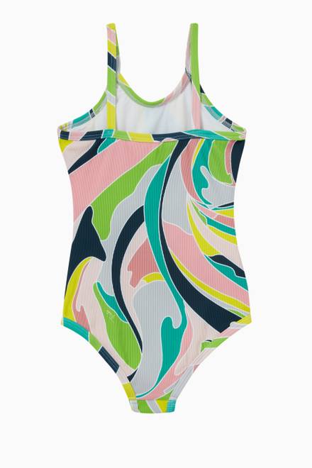hover state of Vetrate Abstract Print Swimsuit 