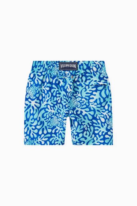 hover state of Jihin Turtle Print Swim Shorts