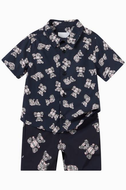 hover state of Owen Bear Print Shirt in Cotton