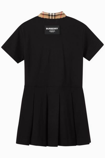 hover state of Contrast Collar Polo Shirt Dress in Cotton
