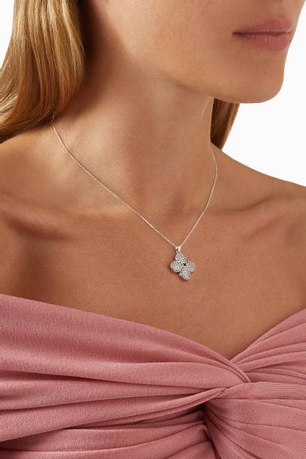 hover state of Clover Flower Pendant Necklace in Sterling Silver   