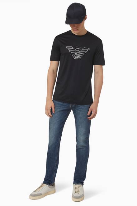 hover state of EA Signature Logo T-shirt in Lyocell & Cotton
