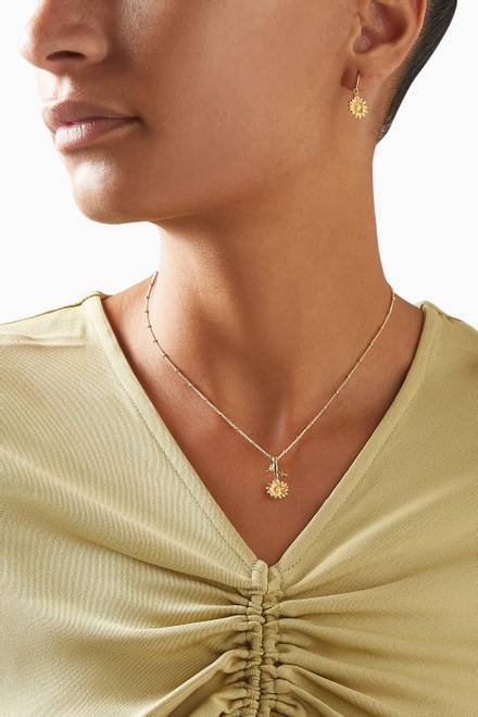hover state of Daisy Necklace in 14kt Yellow Gold Vermeil 