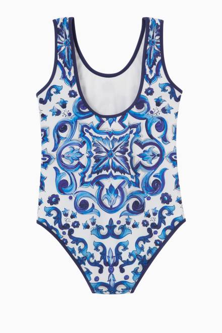 hover state of Majolica One-piece Swimsuit in Stretch Nylon