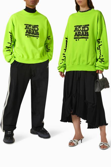 hover state of Balenciaga Music Acid Arab Merch Sweatshirt in Medium Fleece 