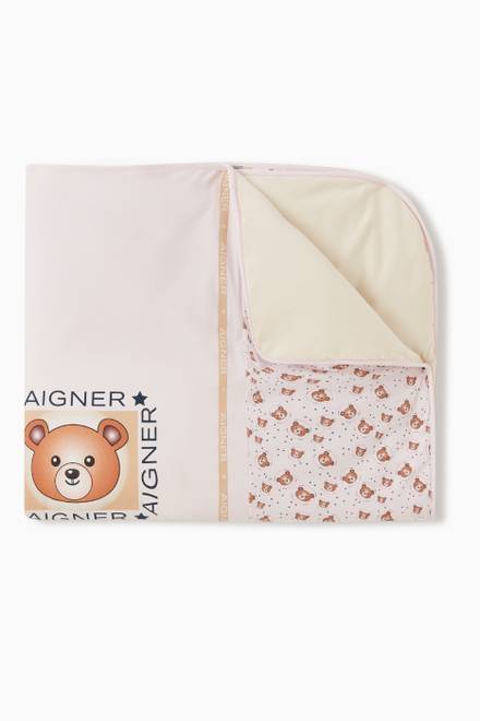 hover state of Teddy Logo Baby Blanket  in Cotton