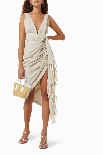 hover state of Tulum Draped Dress in Organic Cotton