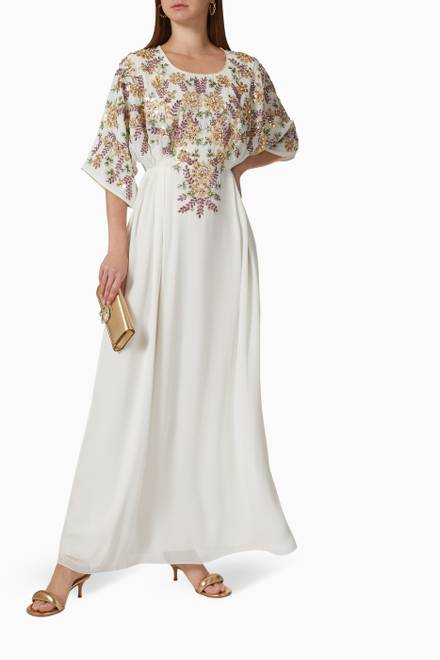 hover state of Daria Embroidered Kaftan in Chiffon