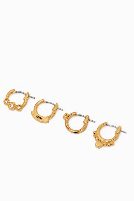 hover state of Bloom Hoops Set in Gold-plated Brass