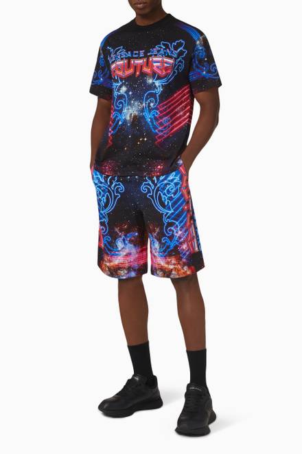 hover state of Galaxy Print T-shirt in Cotton Jersey