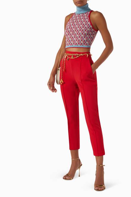 hover state of High-waist Tapered Pants in Stretch Crêpe