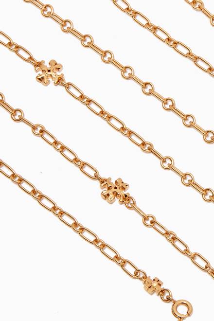 hover state of Roxanne Long Chain Necklace in 18kt Gold-plated Brass    