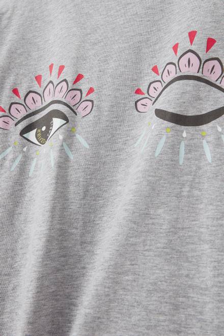 hover state of Eyes Print Long-sleeved T-shirt in Cotton
