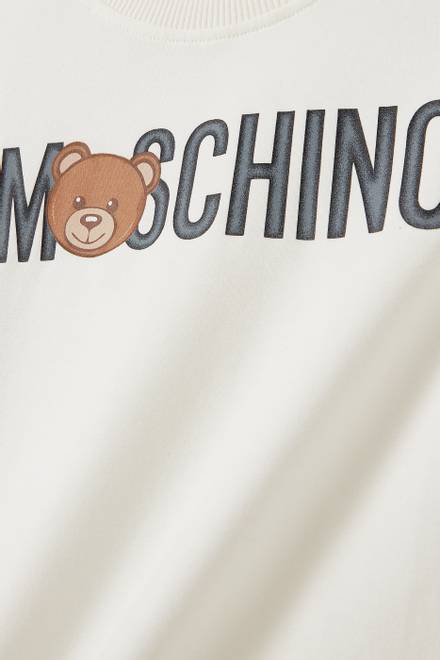 hover state of Logo & Teddy Bear Print T-shirt in Cotton Jersey
