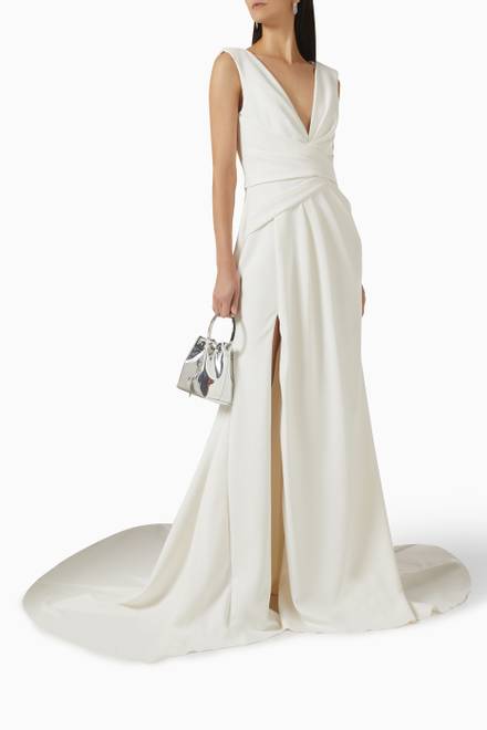 hover state of Abby Wedding Dress in Crepe