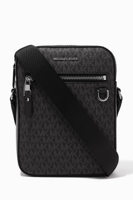 Shop Coach Grey Charter Crossbody Bag with Hybrid Pouch in Signature