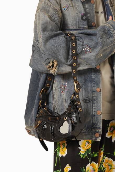 le cagole xs shoulder bag crocodile embossed
