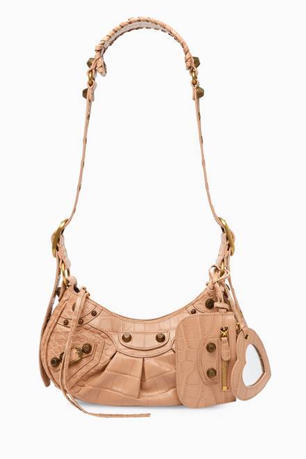 le cagole xs shoulder bag crocodile embossed