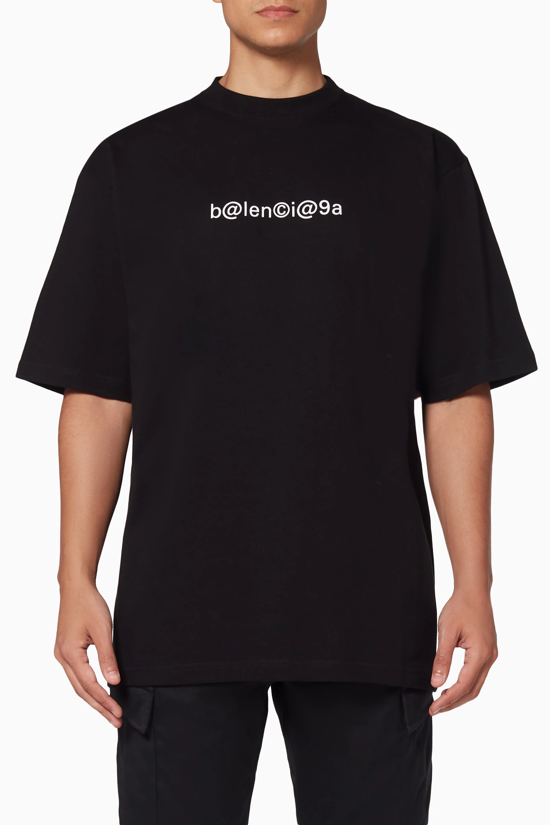 Shop Balenciaga Black Symbolic Vintage Jersey Large-Fit T-Shirt for MEN |  Ounass Saudi Arabia