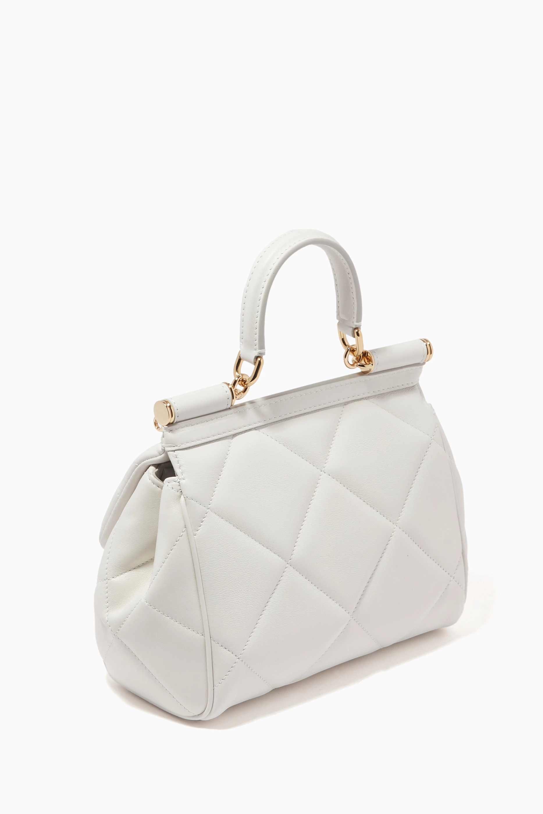 DOLCE GABBANA ドルチェ＆ガッバーナ White 'Sicily' Mini Handbag