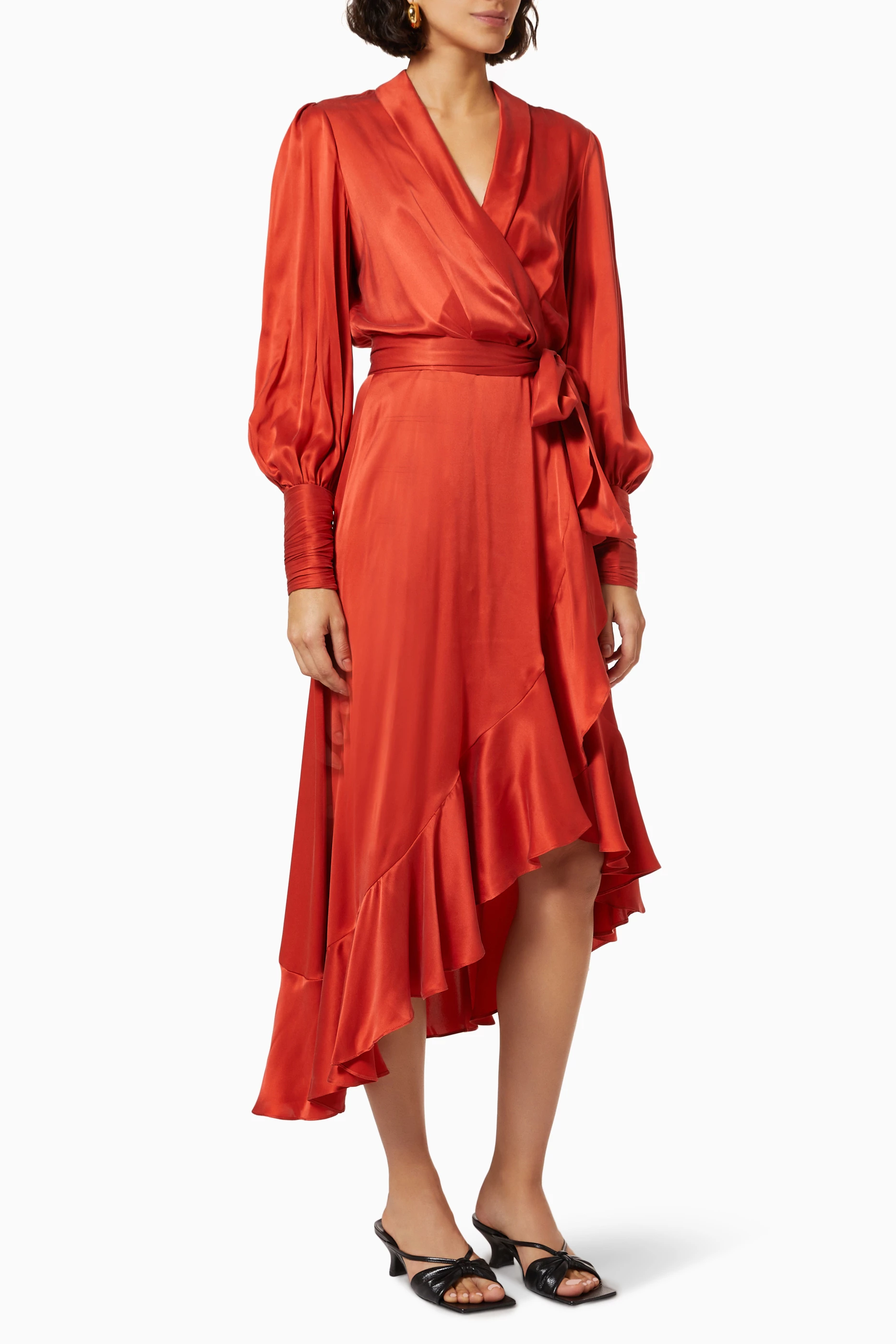 zimmermann midi wrap dress