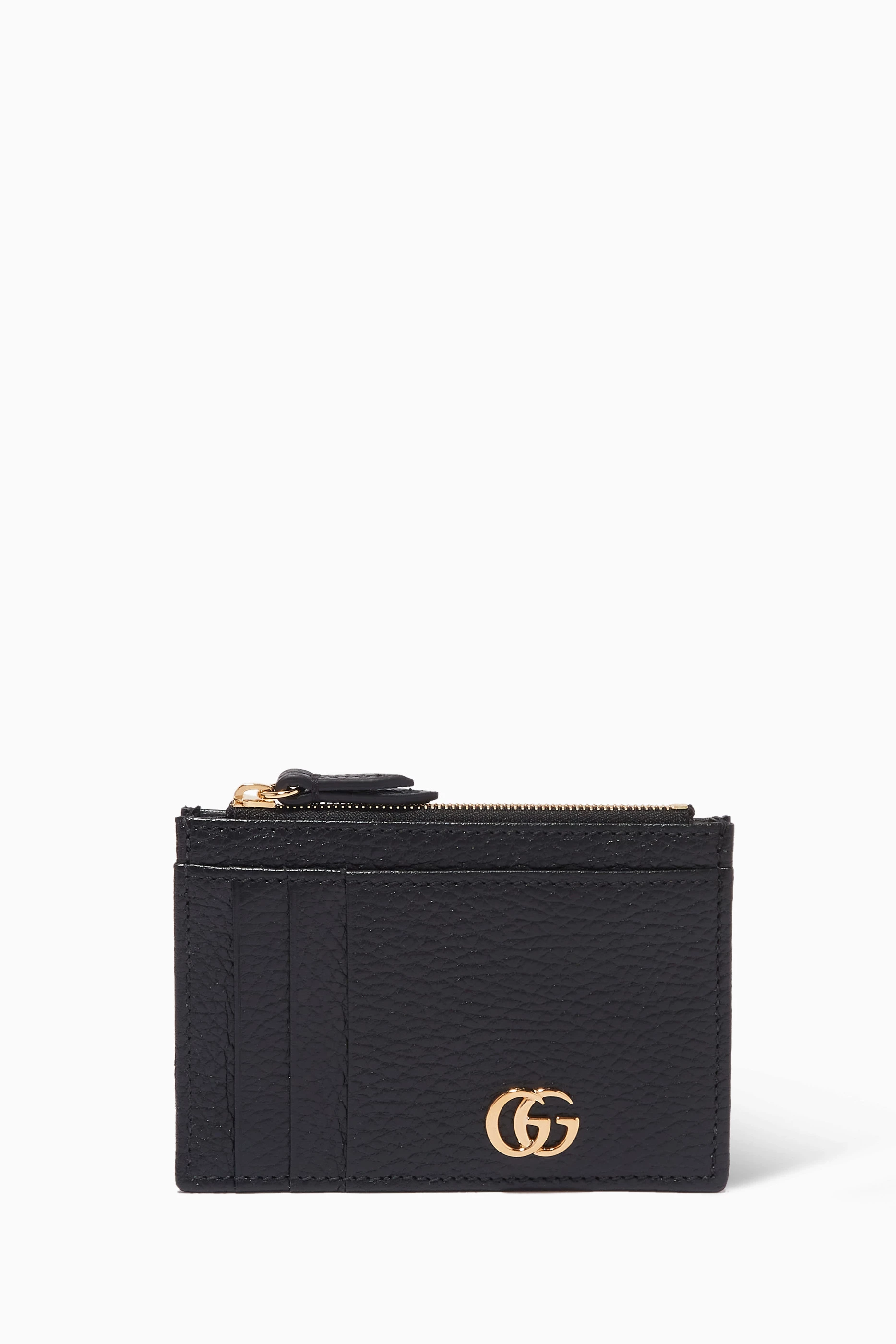 Shop Gucci Black GG Marmont Card Case in Leather for WOMEN | Ounass Oman