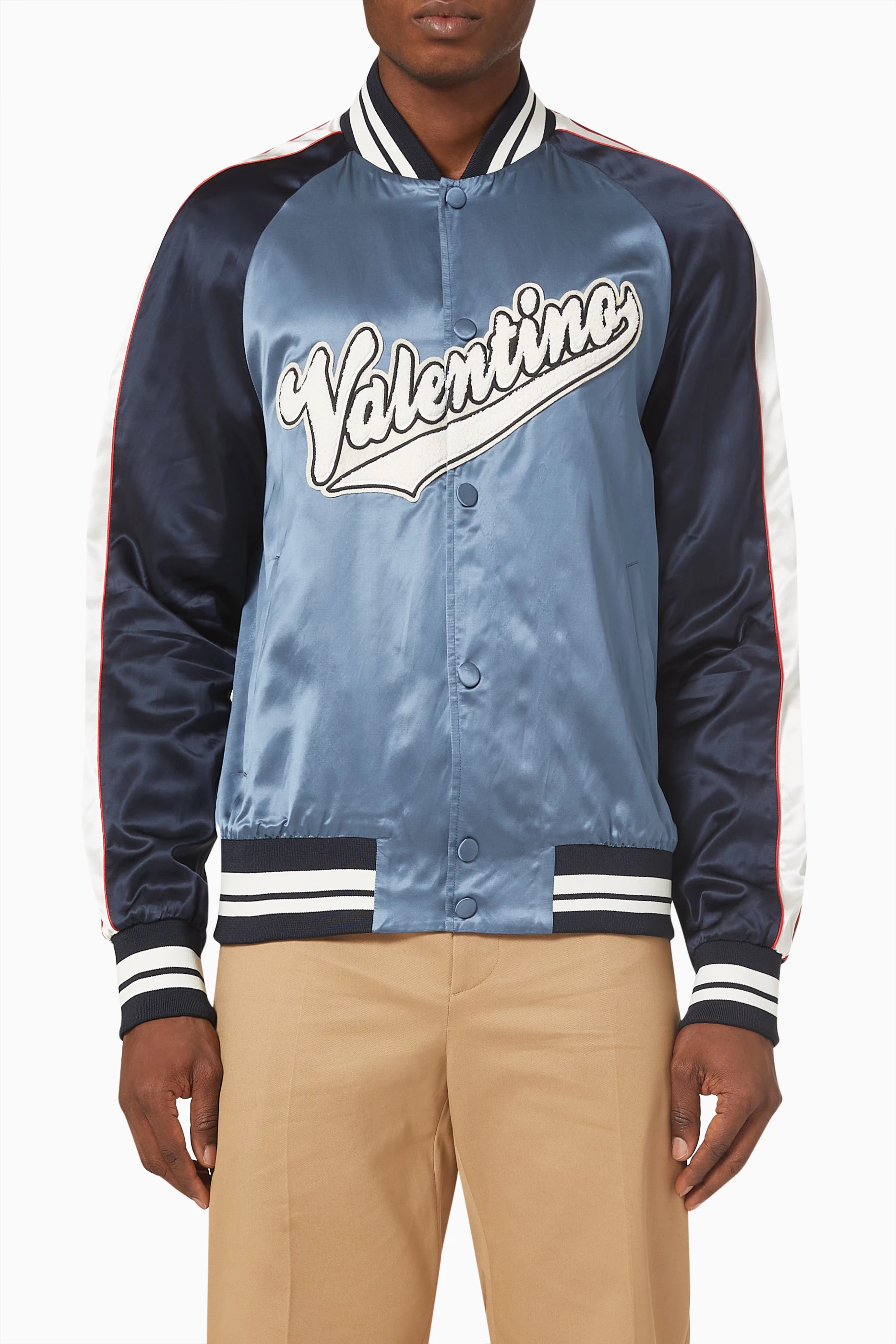 V2515 WOOL BOMBER JACKET WITH VALENTINO PATCH www.omniblonde.com