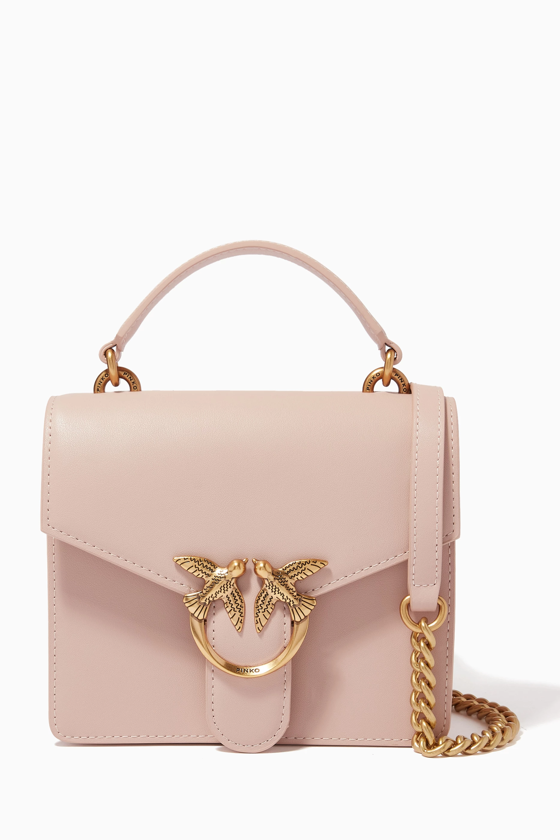 Womens Bags Top-handle bags Pinko Leather Love Top-handle Mini Bag in Pink 