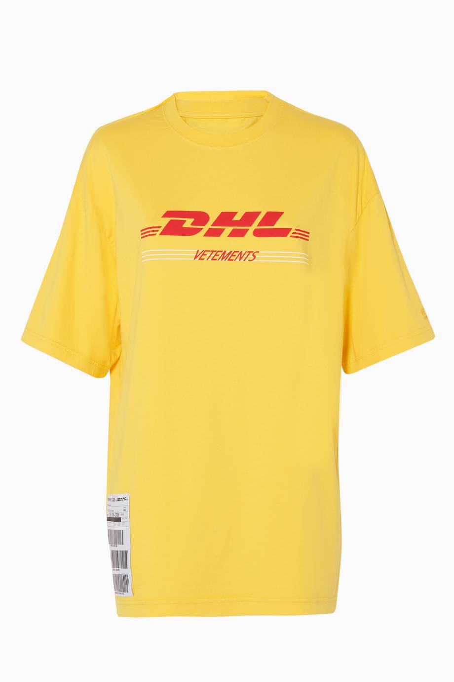 Shop Luxury Vetements Yellow DHL Printed T-Shirt | Ounass UAE