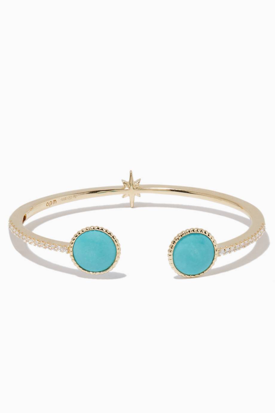 Shop Luxury APM Monaco Gold Star & Turquoise Bracelet | Ounass UAE